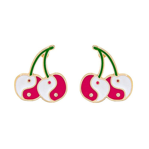 Boogzel Apparel Cherry Yin Yang Earrings