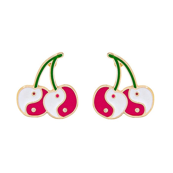 Boogzel Apparel Cherry Yin Yang Earrings