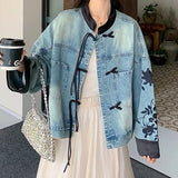 Boogzel Apparel Chinese Style Embroidered Denim Jacket, view 3
