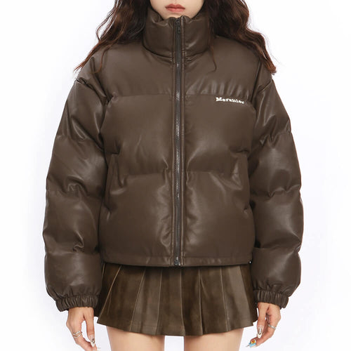 Boogzel Apparel Chocolate Brown Puffer Jacket