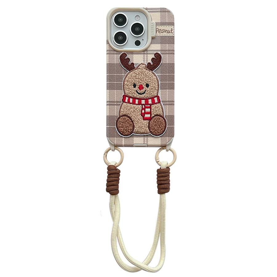 Boogzel Apparel Christmas Deer Embroidery iPhone Case
