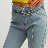 Boogzel Apparel Chunky Buckle Chain Belt, view 6