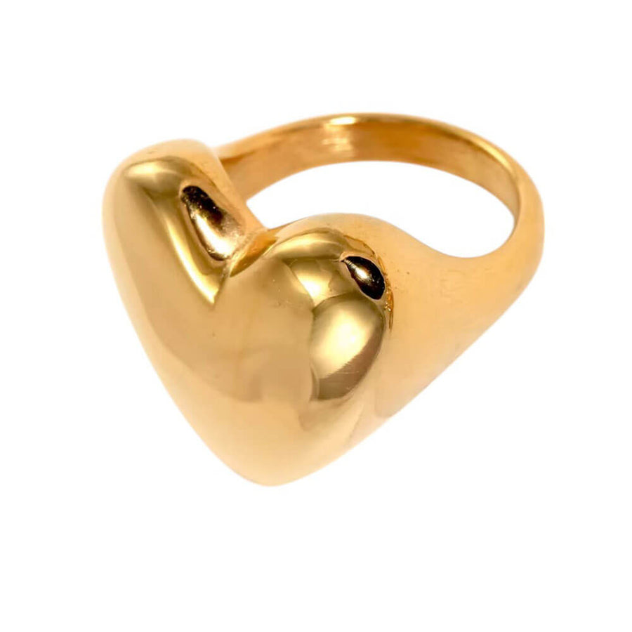 Boogzel Apparel Chunky Heart Gold Ring