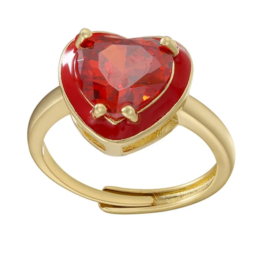 Boogzel Apparel Chunky Heart Rhinestone Ring