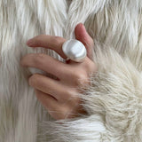 Boogzel Apparel Chunky Pearl Ring, view 2