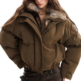 Boogzel Apparel Cinnamon Swirl Fur Puffer Jacket, view 3