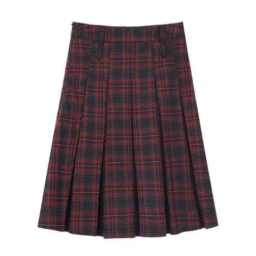 Boogzel Apparel Classic Red Pleated Midi Skirt