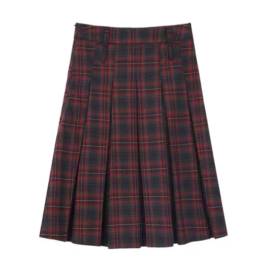 Boogzel Apparel Classic Red Pleated Midi Skirt