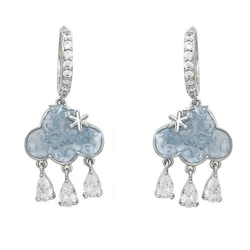 Boogzel Apparel Cloud Crystal Drop Earrings
