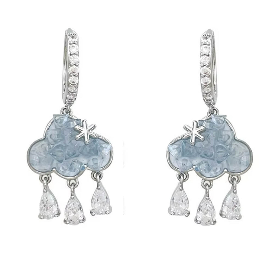 Boogzel Apparel Cloud Crystal Drop Earrings