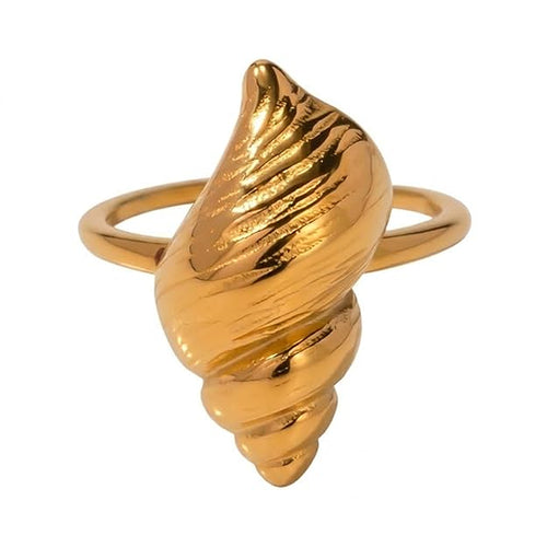 Boogzel Apparel Coastal Girl Spiral Shell Ring