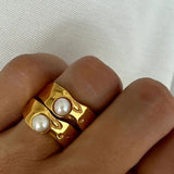 Boogzel Apparel Coastal Granddaughter Pearl Ring, view 3