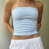 Boogzel Apparel Coastal Vibes Blue Tube Top, view 2