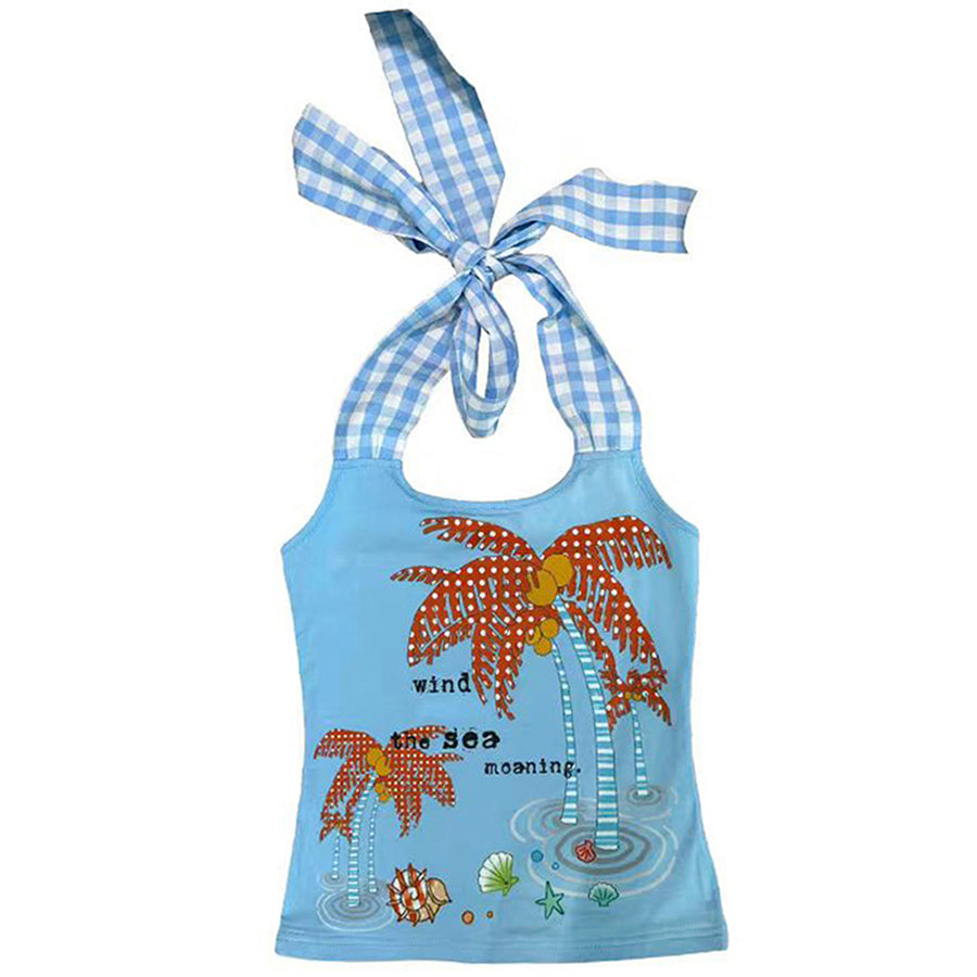 Boogzel Apparel Coconut Girl Blue Halter Top