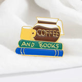 Boogzel Apparel Coffee & Books Brooch Pin, view 4