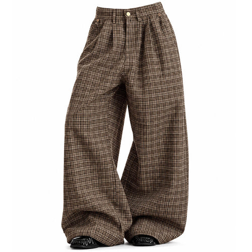 Boogzel Apparel Coffee Break Plaid Wide Leg Pants