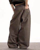 Boogzel Apparel Coffee Break Plaid Wide Leg Pants, view 4