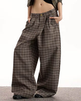 Boogzel Apparel Coffee Break Plaid Wide Leg Pants, view 5