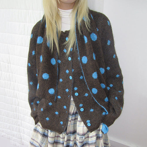 Boogzel Apparel Coffee Break Polka Dot Cardigan
