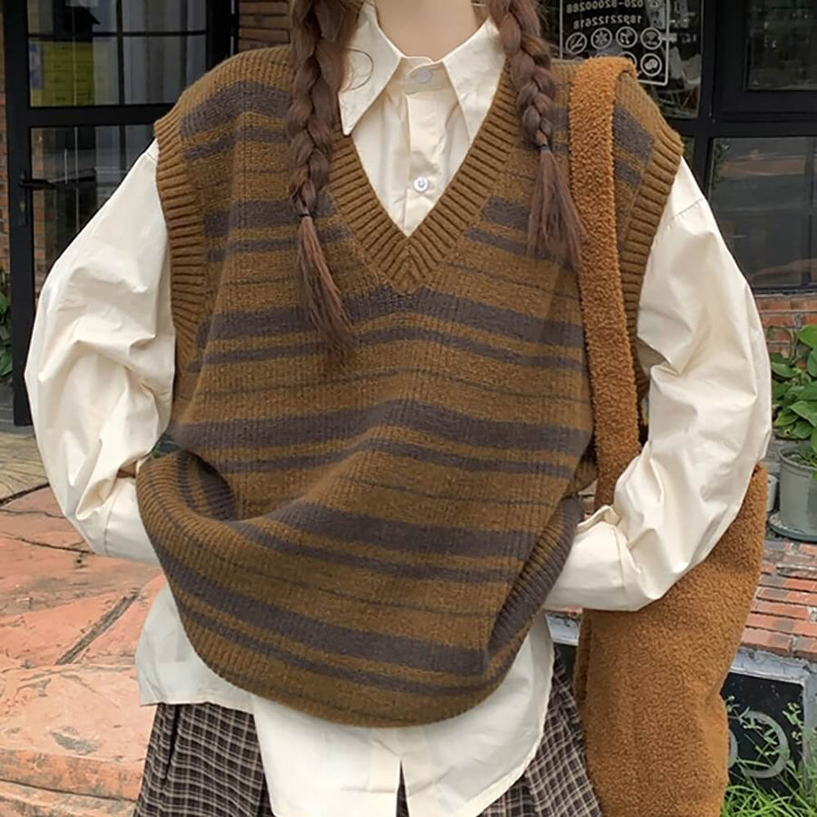 Boogzel Apparel Coffee Break Striped Vest