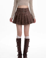 Boogzel Apparel Coffee Cream Heart Buckle Mini Skirt, view 2