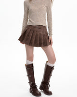 Boogzel Apparel Coffee Cream Heart Buckle Mini Skirt, view 5