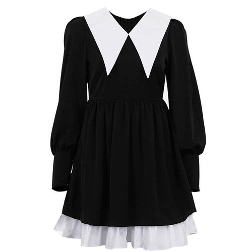 Boogzel Apparel Like a Doll Black Collar Dress