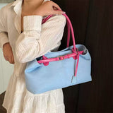 Boogzel Apparel Color Block Denim Belted Bag, view 4