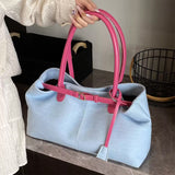 Boogzel Apparel Color Block Denim Belted Bag, view 5