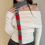 Boogzel Apparel Colorblock 90s Style Knit Scarf, view 5