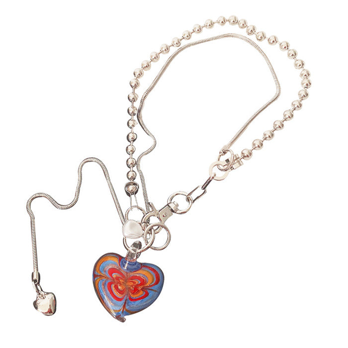 Boogzel Apparel Colorful Heart Necklace