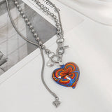 Boogzel Apparel Colorful Heart Necklace, view 4