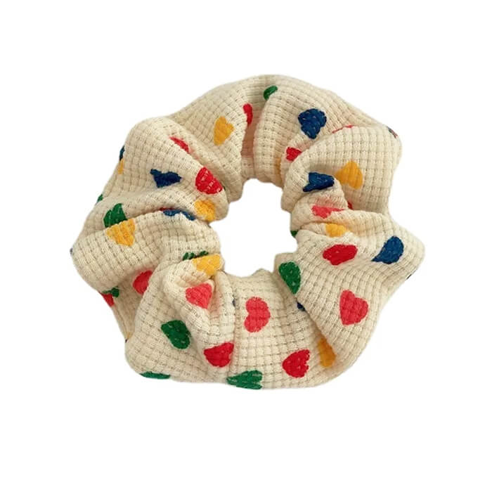 Boogzel Apparel Colorful Hearts Scrunchie