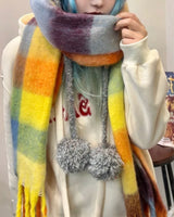 Boogzel Apparel Colorful Plaid Pattern Scarf, view 3