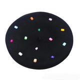 Boogzel Apparel Colorful Rhinestone Beret Hat, view 5
