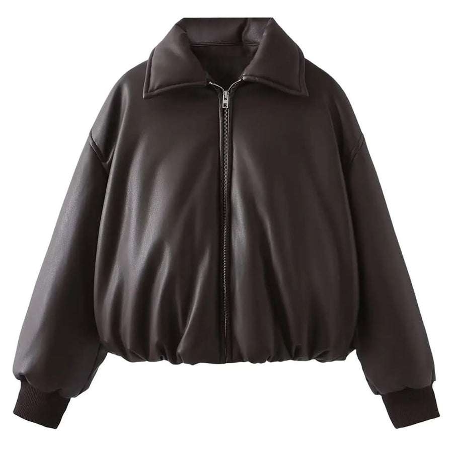 Boogzel Apparel Come As You Are Leather Bomber Jacket