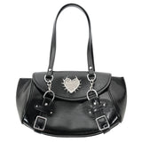 Boogzel Apparel Come As You Are Spiked Heart Plaid Shoulder Bag, view 2