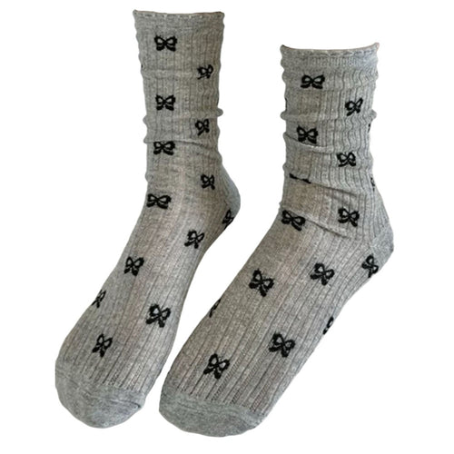 Boogzel Apparel Coquette Aesthetic Bow Pattern Socks