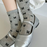 Boogzel Apparel Coquette Aesthetic Bow Pattern Socks, view 3