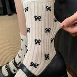 Boogzel Apparel Coquette Aesthetic Bow Pattern Socks, view 6