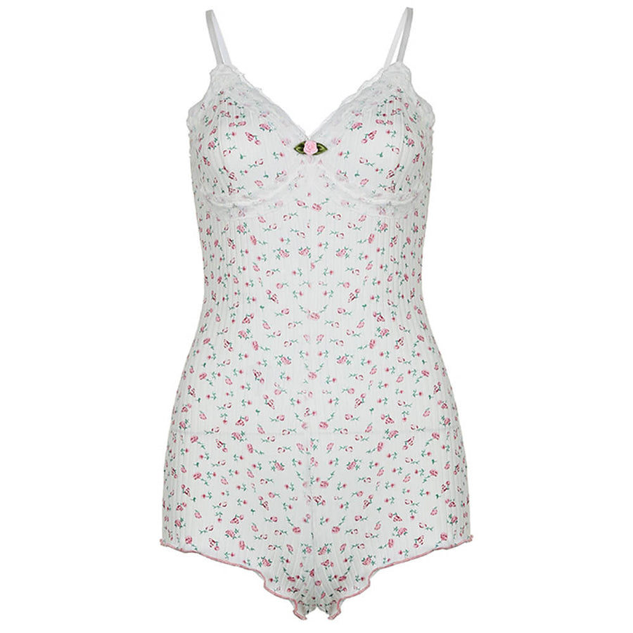 Boogzel Apparel Coquette Aesthetic Floral Romper