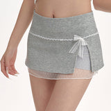 Boogzel Apparel Coquette Aesthetic Lace Bow Skort, view 2