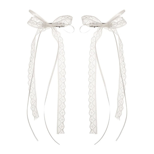 Boogzel Apparel Coquette Aesthetic Lace Hair Bow Clip