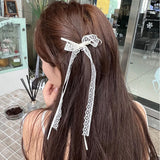 Boogzel Apparel Coquette Aesthetic Lace Hair Bow Clip, view 5