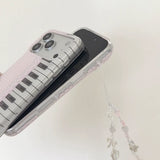 Boogzel Apparel Coquette Aesthetic Piano Key iPhone Case, view 3