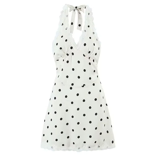 Boogzel Apparel Coquette Aesthetic Polka Dot Halter Dress