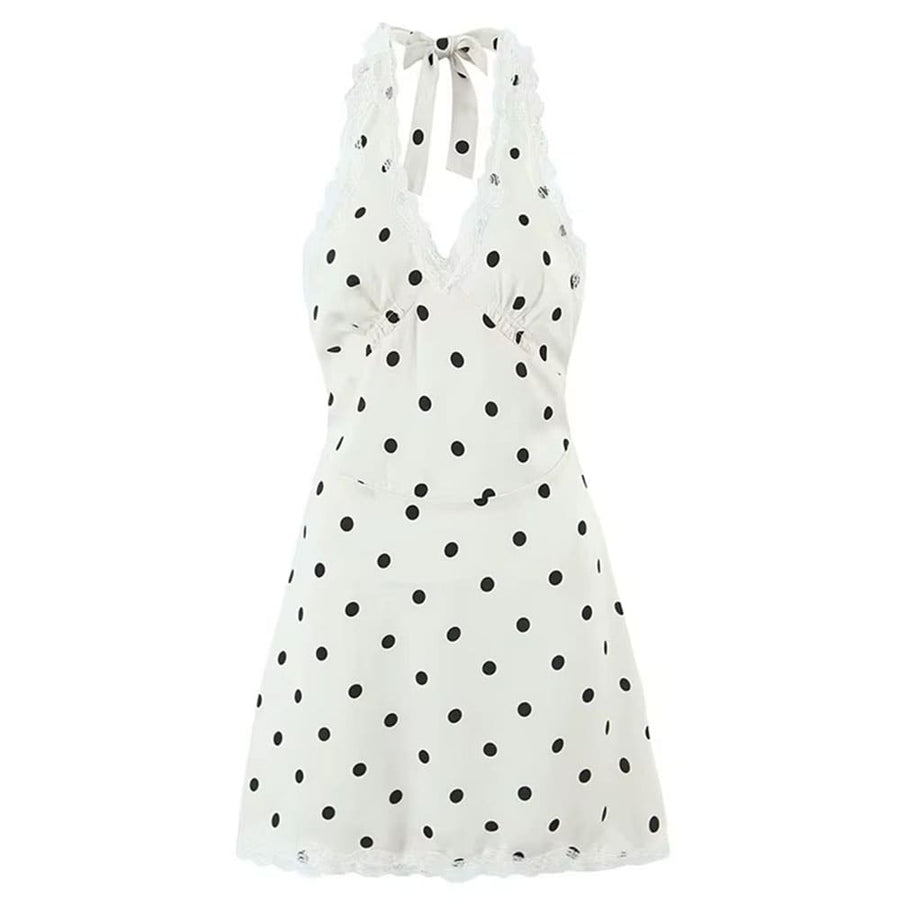 Boogzel Apparel Coquette Aesthetic Polka Dot Halter Dress