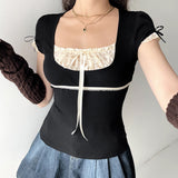 Boogzel Apparel Coquette Aesthetic Ruched Top, view 3