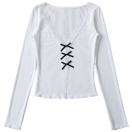 Boogzel Apparel Coquette Aesthetic V-Neck Top