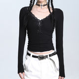 Boogzel Apparel Coquette Aesthetic V-Neck Top, view 2